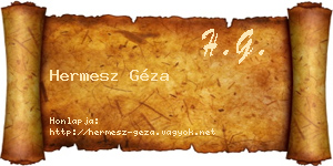 Hermesz Géza névjegykártya
