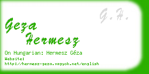 geza hermesz business card